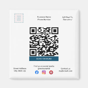 Restaurant & Pizza Shop Magneet met Menu QR Code