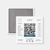 Restaurant & Pizza Shop Magneet met Menu QR Code (Voorkant / Achterkant)