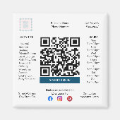Restaurant & Pizza Shop Magneet met Menu QR Code (Voorkant)