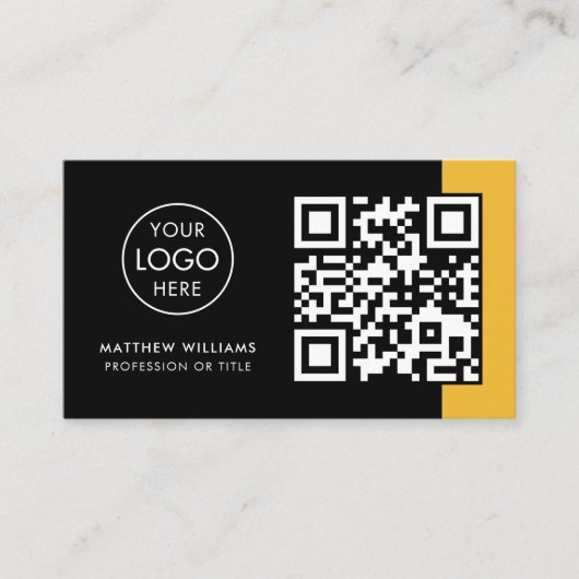 Restaurant Professionele QR Code Modern Logo Visitekaartje (Voorkant)