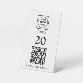 Restaurant QR-code | Tafelnummer Scan-to-Bestellen Reclamebord Met Voetstuk