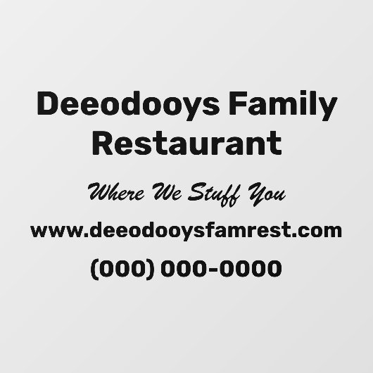 Restaurant Raamsticker (Vel)