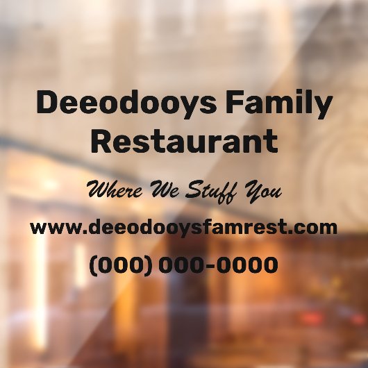 Restaurant Raamsticker (Vel 2)