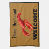 Restaurant Red Crab Lobster Welkom Shop Personali Theedoek (Verticaal)