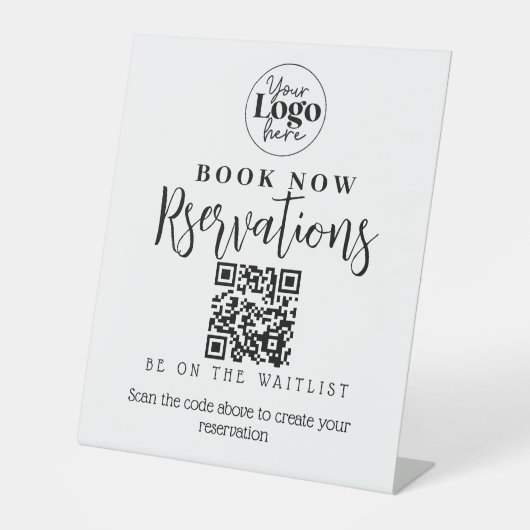 Restaurant reservering boeking QR klein bedrijf Reclamebord Met Voetstuk (Voorkant)