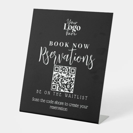 Restaurant reservering modern script Pedestal Sign Reclamebord Met Voetstuk (Voorkant)