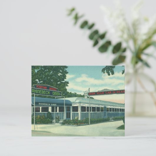  restaurant, Retro Rhinebeck Roadside Diner Briefkaart (Staand voorkant)