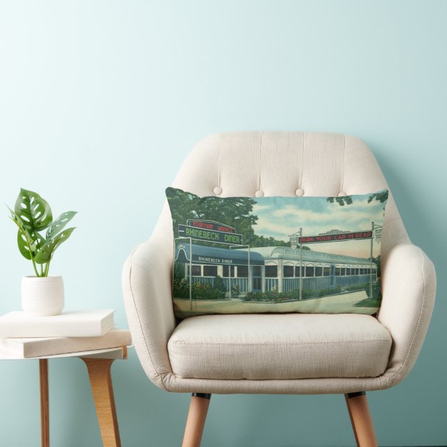  restaurant, Retro Rhinebeck Roadside Diner Kussen (Stoel)