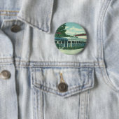 restaurant, Retro Rhinebeck Roadside Diner Ronde Button 5,7 Cm (In situ)