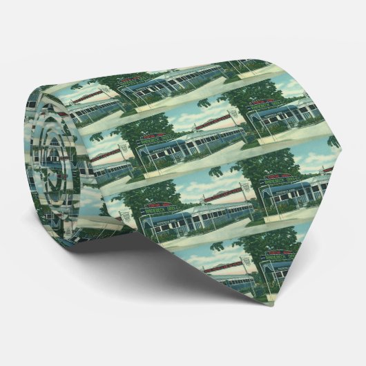 restaurant, Retro Rhinebeck Roadside Diner Stropdas (Opgerold)