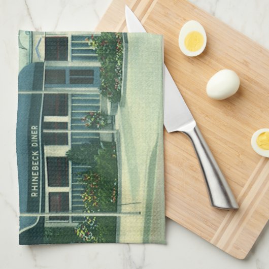  restaurant, Retro Rhinebeck Roadside Diner Theedoek (Quarter Fold)