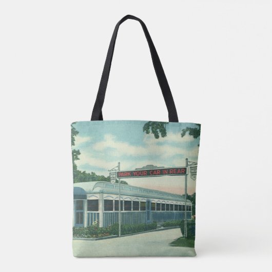  restaurant, Retro Rhinebeck Roadside Diner Tote Bag (Achterkant)