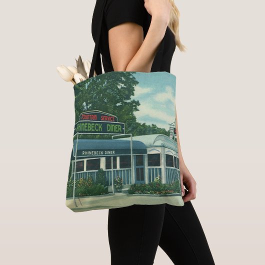  restaurant, Retro Rhinebeck Roadside Diner Tote Bag (Dichtbij)
