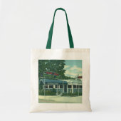 restaurant, Retro Rhinebeck Roadside Diner Tote Bag (Voorkant)