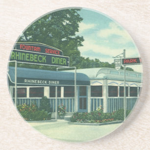 restaurant, Retro Rhinebeck Roadside Diner Zandsteen Onderzetter
