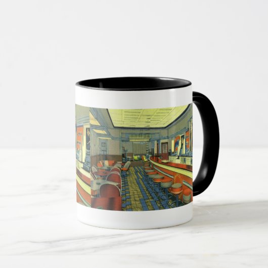  restaurant, Retro Roadside Diner Interior Mok (Voorkant rechts)