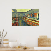  restaurant, Retro Roadside Diner Interior Poster (Keuken)