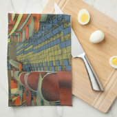  restaurant, Retro Roadside Diner Interior Theedoek (Quarter Fold)