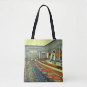restaurant, Retro Roadside Diner Interior Tote Bag (Voorkant)