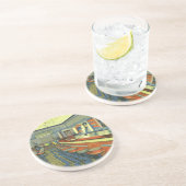  restaurant, Retro Roadside Diner Interior Zandsteen Onderzetter (Zijkant)