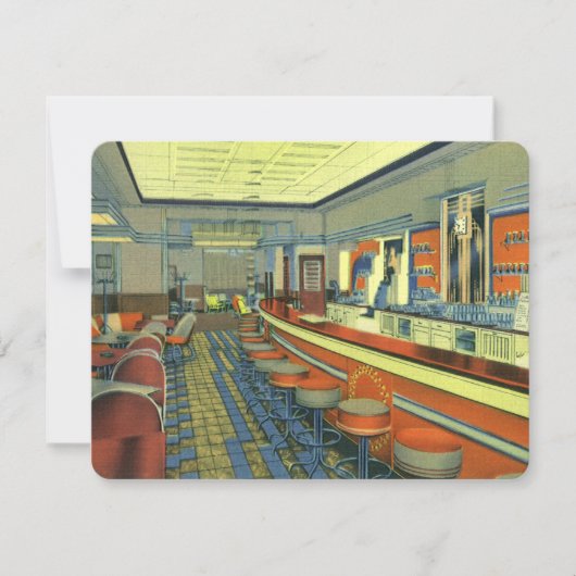  restaurant Retro Roadside Diner Uitnodiging (Voorkant)