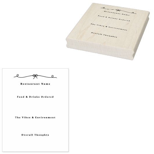 Restaurant Review Junk Journal Stamp Rubberstempel (Gestempeld)