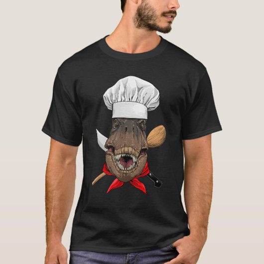 Restaurant Rex Chef Cook Kitchen Cooking  Dinosaur T-shirt (Voorkant)