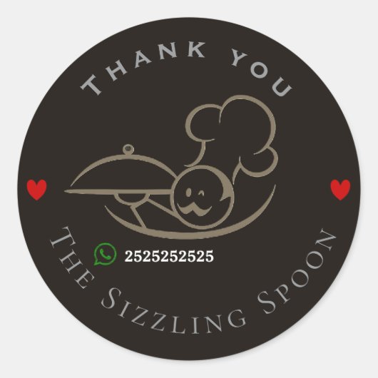 Restaurant ronde sticker (Voorkant)