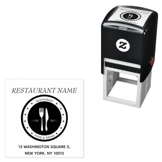 Restaurant Rubber Stamp Zelfinktende Stempel (In situ)