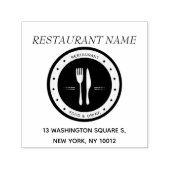 Restaurant Rubber Stamp Zelfinktende Stempel (Design)