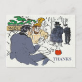 Restaurant scène bedankt, briefkaart (Voorkant)
