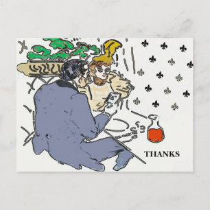 Restaurant Scene Cell Phone, Briefkaart