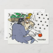 Restaurant scène mobiele telefoon, briefkaart (Voorkant / Achterkant)