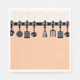 Restaurant servetten met keukengerei