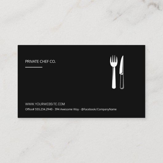 Restaurant Silverware Visitekaartje (Achterkant)