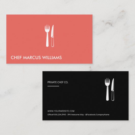 Restaurant Silverware Visitekaartje (Voorkant / Achterkant)