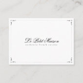 Restaurant Simple White Script Classic Reservation Visitekaartje (Voorkant)