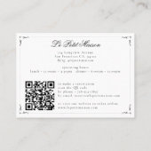 Restaurant Simple White Script Classic Reservation Visitekaartje (Achterkant)