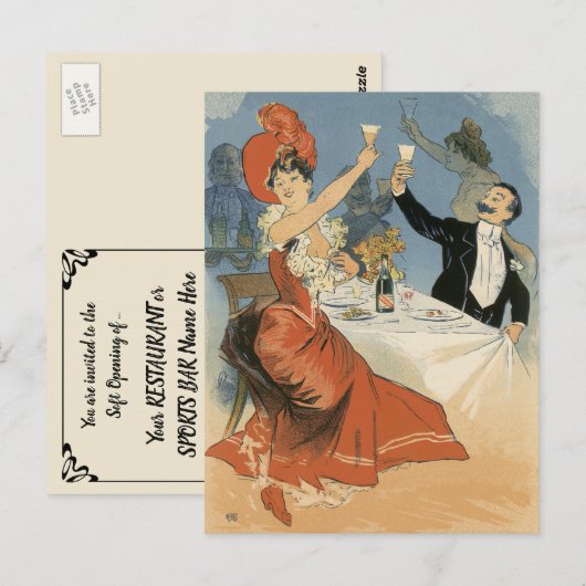  Restaurant Soft Opening Party Uitnodiging (Voorkant / Achterkant)