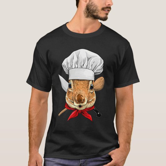 Restaurant Squirrel Chef Cook Kitchen Cooking  Rod T-shirt (Voorkant)