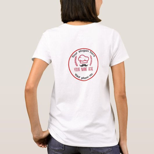 Restaurant T-Shirt met Gepersonaliseerd Logo (Achterkant)