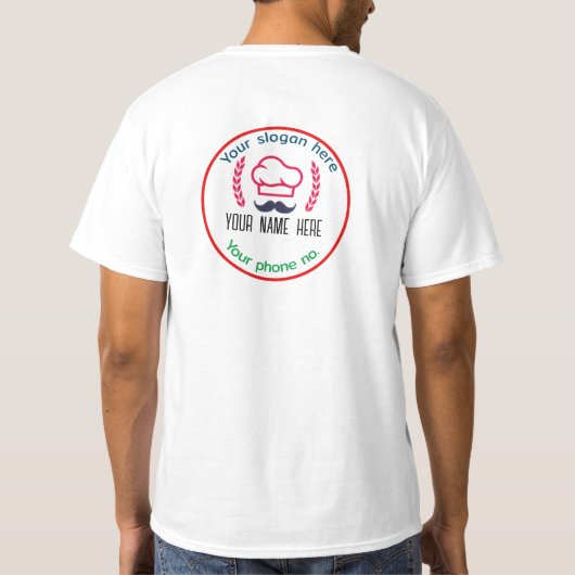 Restaurant T-Shirt met Gepersonaliseerd Logo (Achterkant)