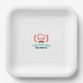 Restaurant T-Shirt met Gepersonaliseerd Logo Papieren Bordje