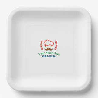 Restaurant T-Shirt met Gepersonaliseerd Logo Papieren Bordje