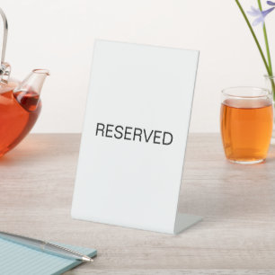 Restaurant Tafel Gereserveerd Sign in Zwart-wit Reclamebord Met Voetstuk