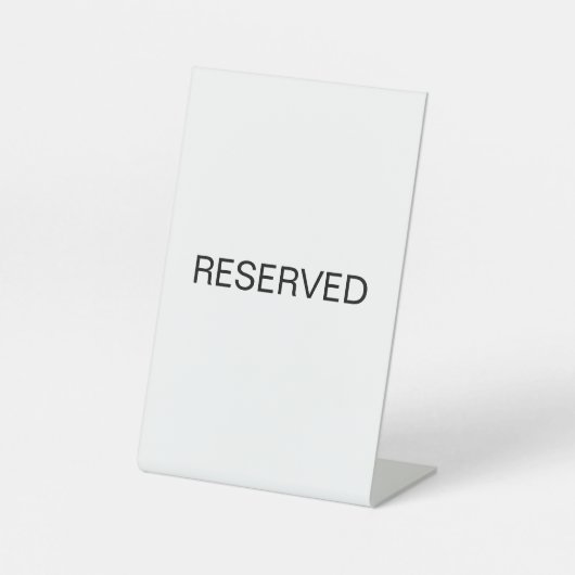 Restaurant Tafel Gereserveerd Sign in Zwart-wit Reclamebord Met Voetstuk (Voorkant)