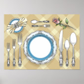 Restaurant Tafelsetting Poster (Voorkant)