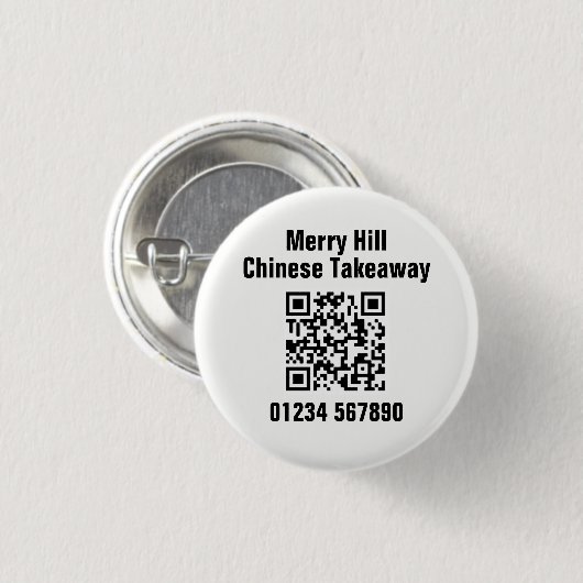 Restaurant-Takeaway Online Menu QR-code Ronde Button 3,2 Cm (Voorkant /achterkant)