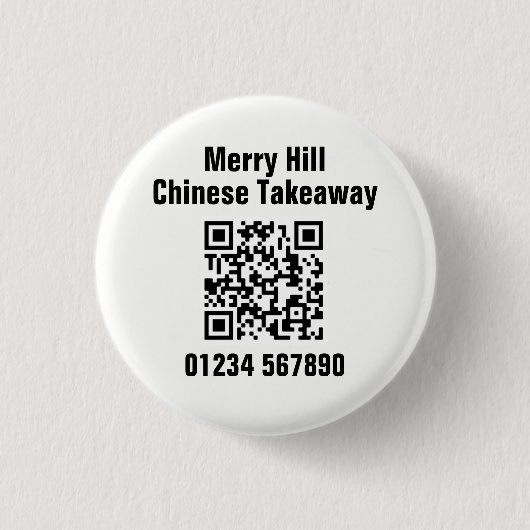 Restaurant-Takeaway Online Menu QR-code Ronde Button 3,2 Cm (Voorkant)