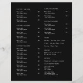Restaurant Takeout Catering Black Logo Menu (Achterkant)